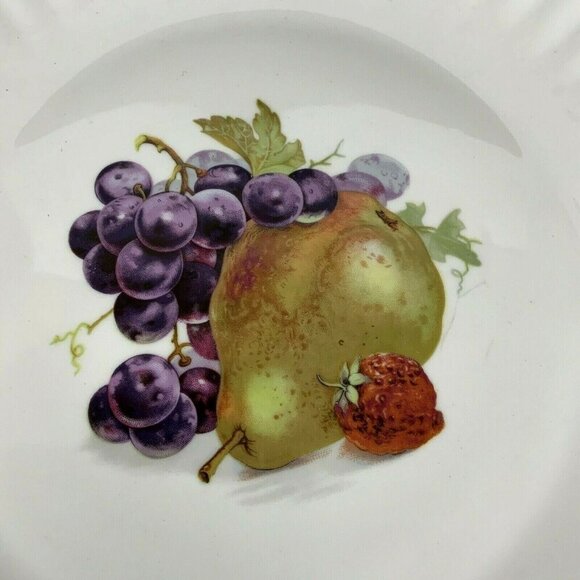 Retsch Wunsiedel Bavaria Porcelain Platter With Fruit Design Fluted Edge Vintage - Picture 2 of 5